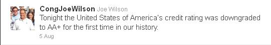 Rep. Joe Wilson tweet