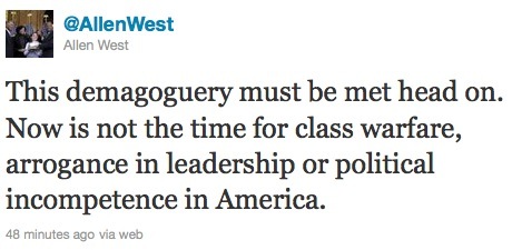Rep. Allen West tweet